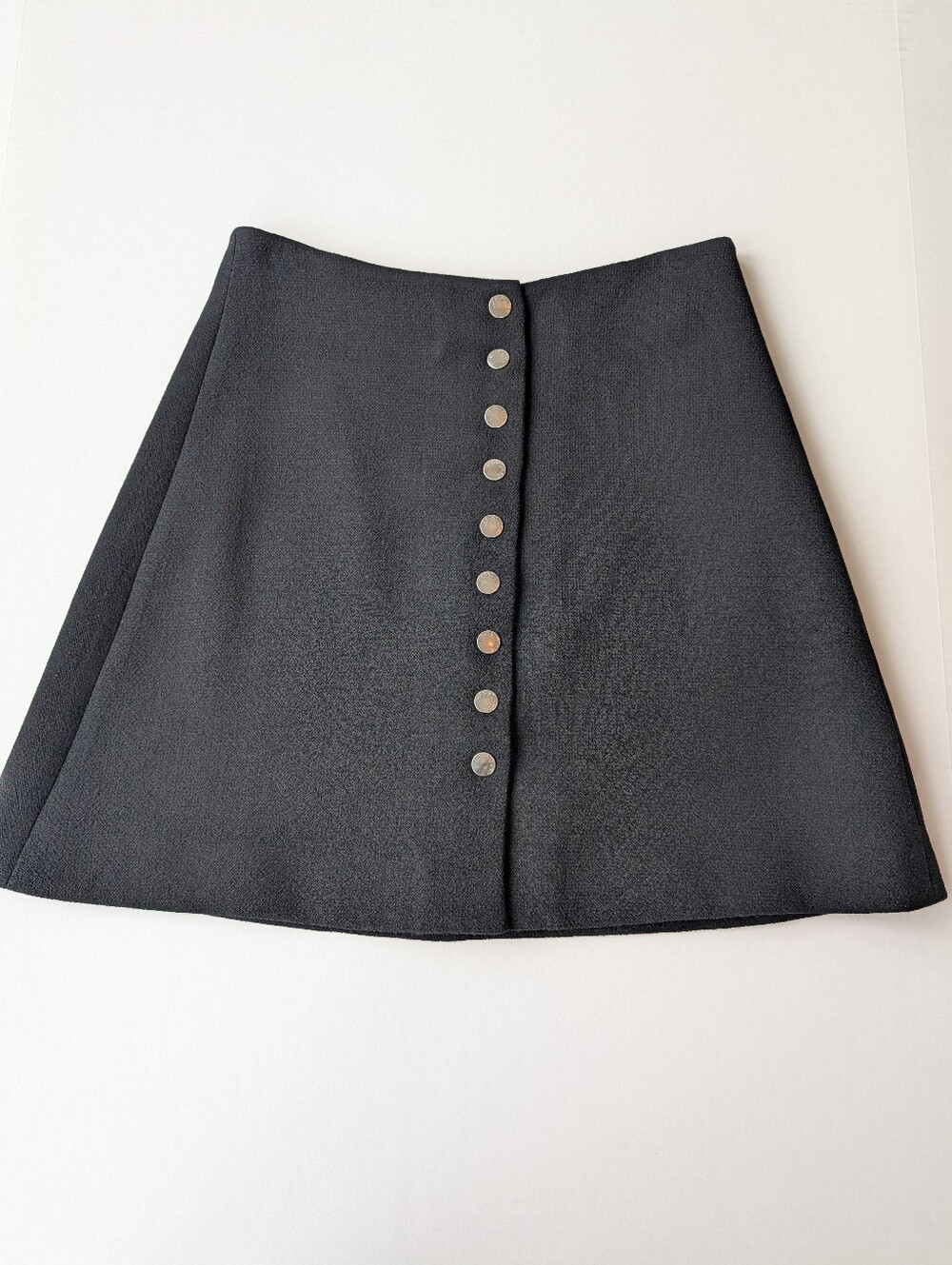 Jill Stuart Black A-Line‎ Skirt with Front Buttons